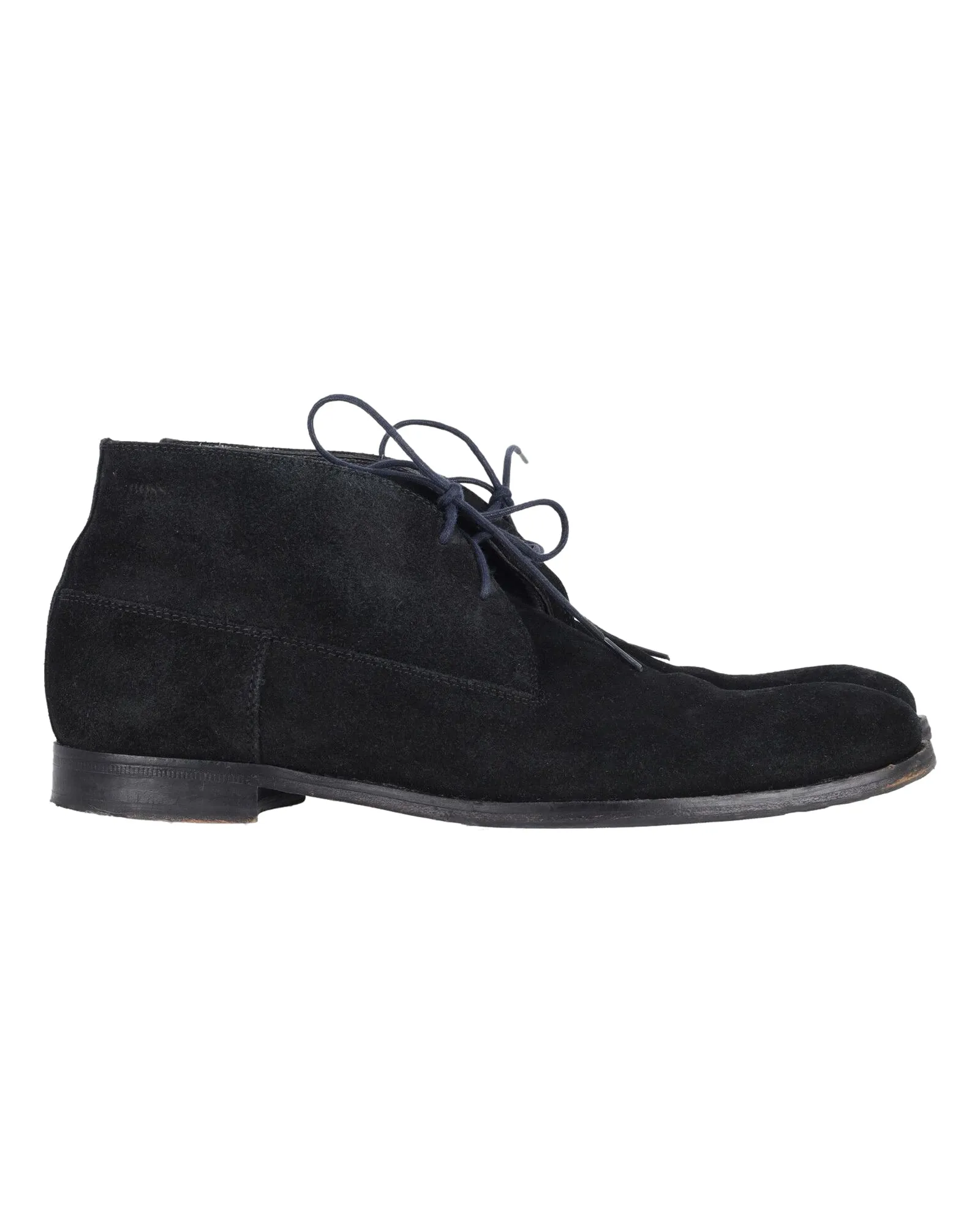  Hugo Boss Desert Lace-Up Ankle Boots in Black Suede