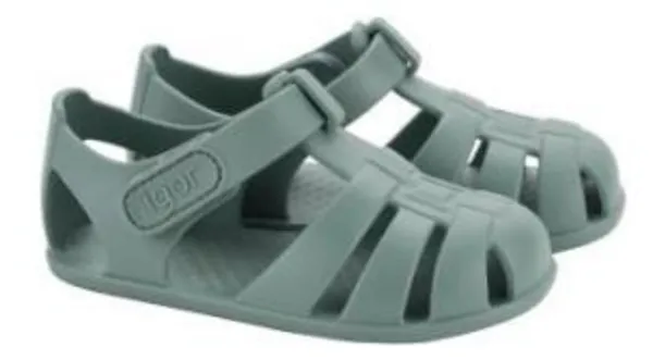 Barbados Resort Igor Boy's and Girl's Nemo Solid Sandals, Nuevo Verde