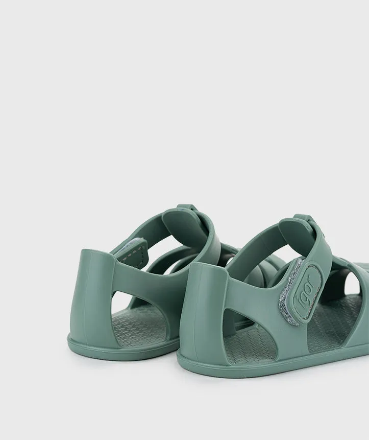 Igor Boy's and Girl's Nemo Solid Sandals, Nuevo Verde Slip On Sandals