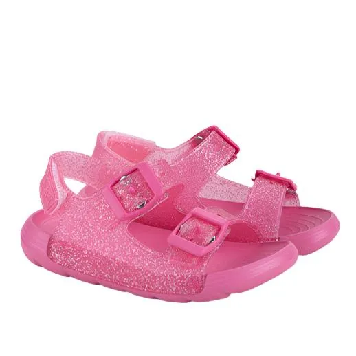 Igor Girl's Maui MC Glitter Sandals, Fucsia Glitter Sandals For The Beach