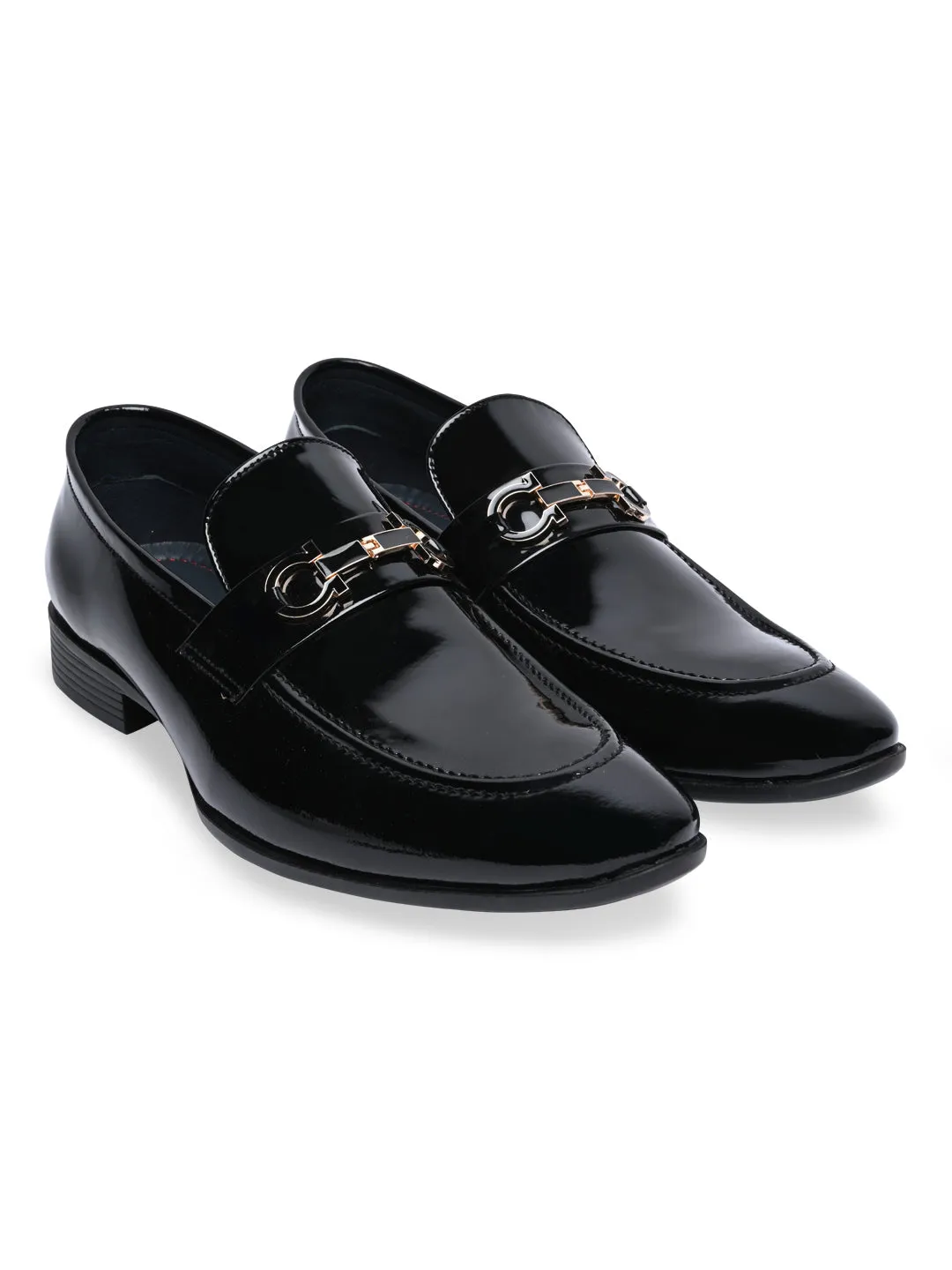 Balmoral Oxford Dress Shoes Imperio By Regal Black Men Formal Patent Leather Buckled Slip Ons