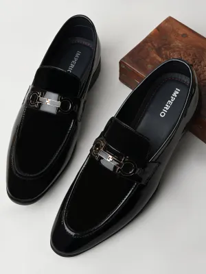 Dress Shoes Casual Wear Imperio By Regal Black Men Formal Patent Leather Buckled Slip Ons