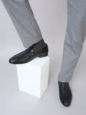 Best Slip On Work Boot Imperio By Regal Black Mens Formal Woven Leather Slip Ons