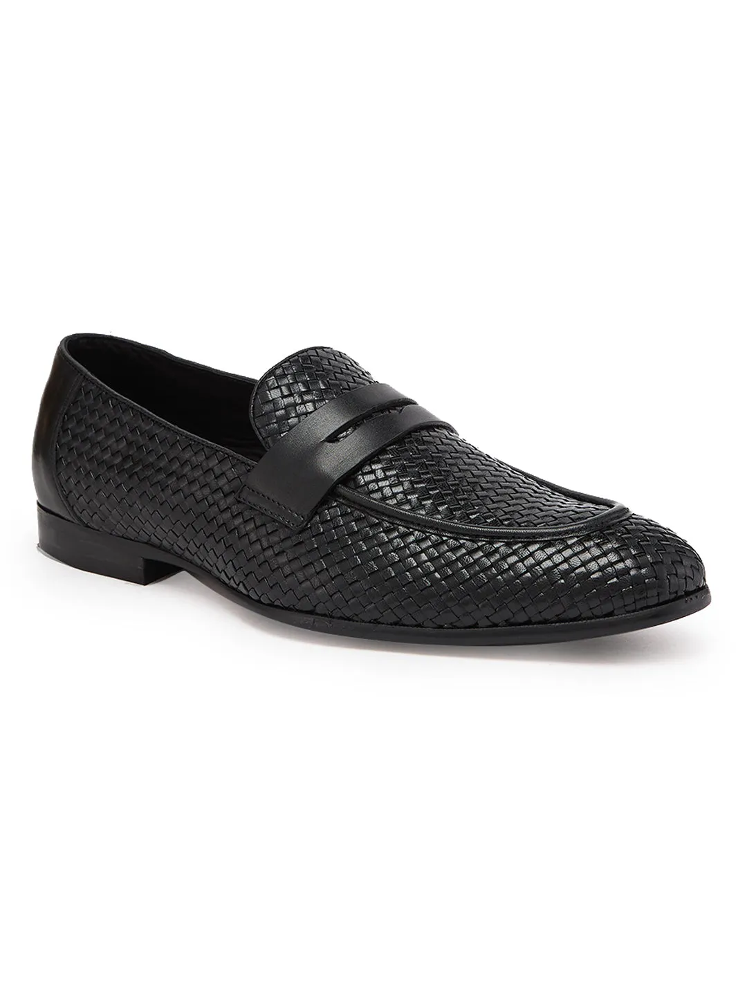 Zappos Slip On Shoes Imperio By Regal Black Mens Formal Woven Leather Slip Ons