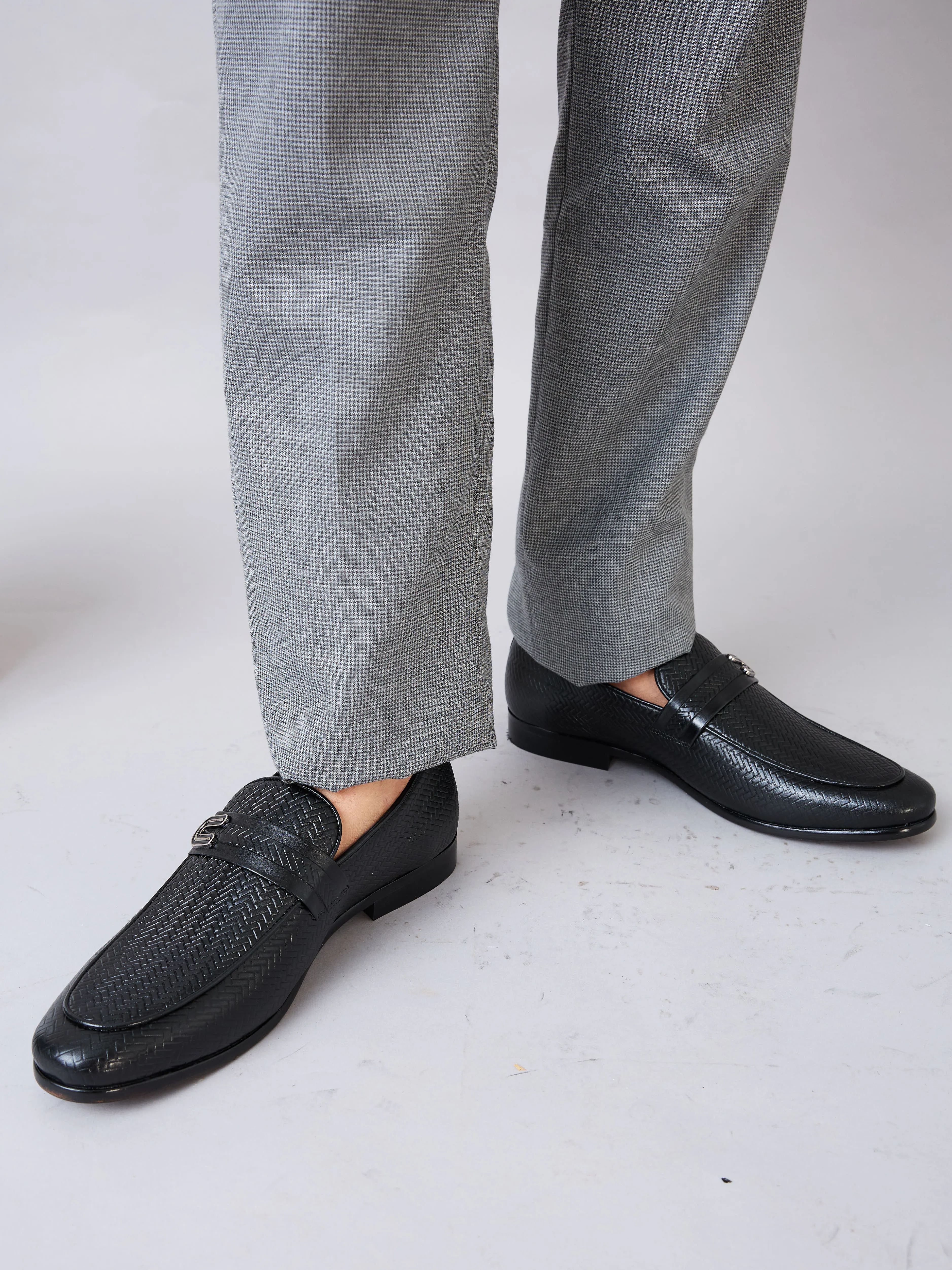 Vr3 Slip On Imperio By Regal Black Mens Textured Leather Formal Buckled Slip Ons