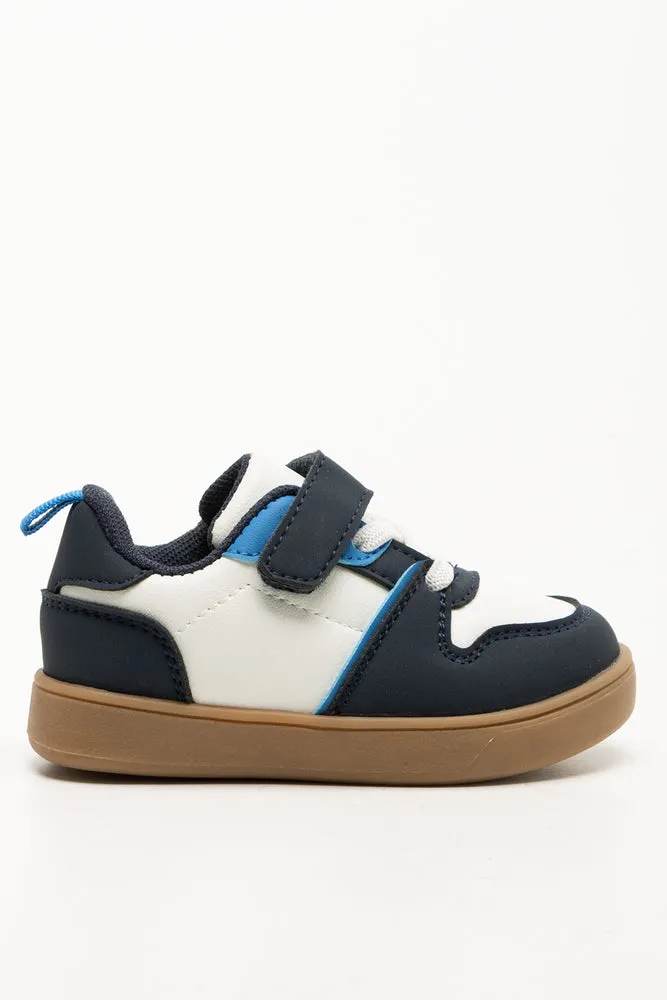 Sneakers White & Blue Running Shoes For Underpronation