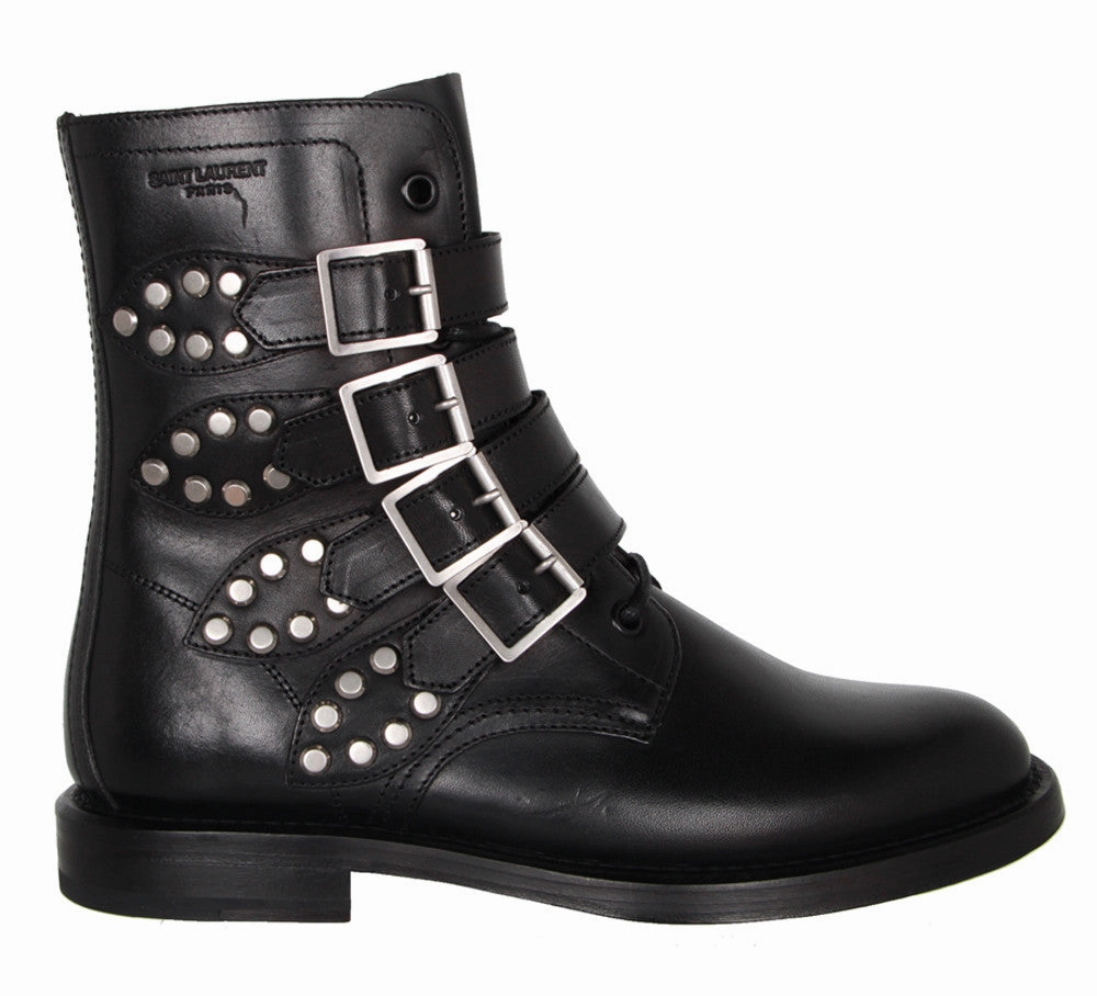 Multi Buckle Ranger Boots, Black Alligator Belly Boots