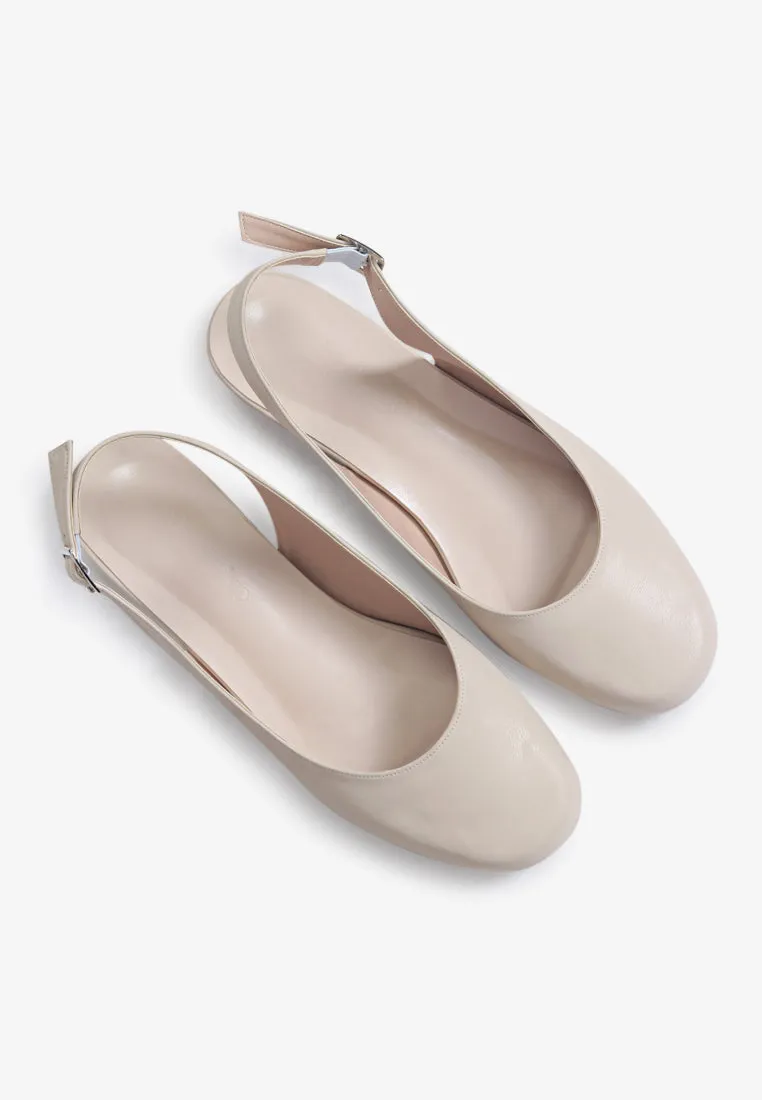 Balarie Ankle Strap Ballet Flats - Beige Best Running Shoes For Bunions And Flat Feet