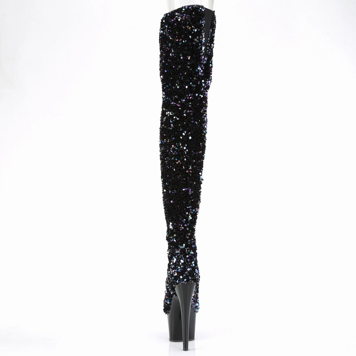 Tall Leather Boots 7 Inch Heel ADORE-3020 Black Multi Seuqins