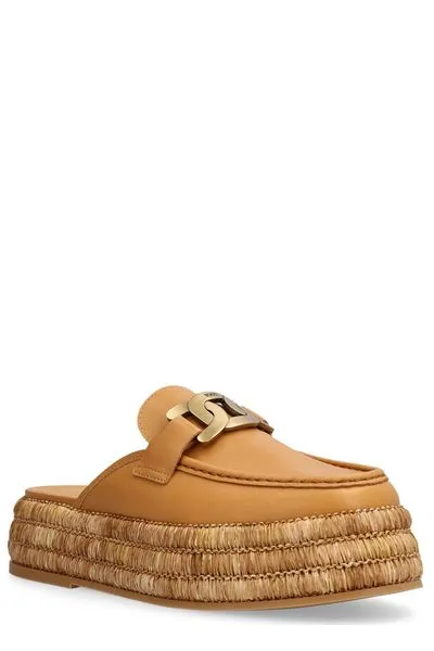 Slip On Skates RAFFIA & LEATHER SLIP ONS