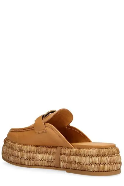 RAFFIA & LEATHER SLIP ONS Slip On Dress Sneakers