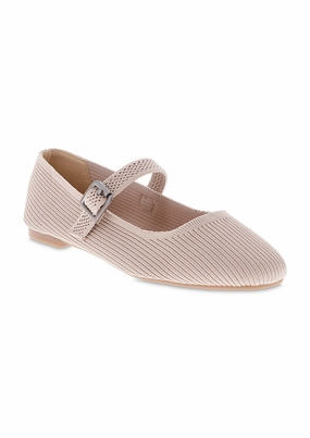 BRITA - OATMEAL Peep Toe Flat Wedding Shoes
