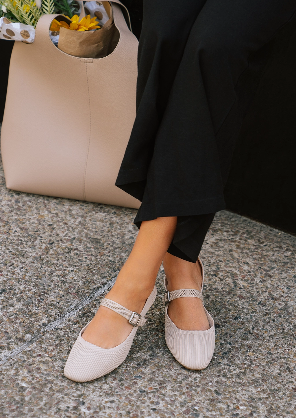 High Fashion Flat Shoes BRITA - OATMEAL