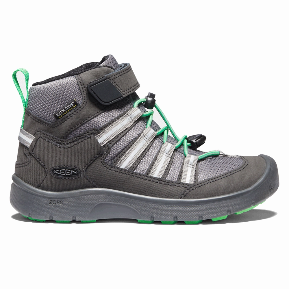 Keen Boy's Hikeport II Sport Waterproof Boot Black/Irish Green (Sizes 9-13) Cheap Work Boots