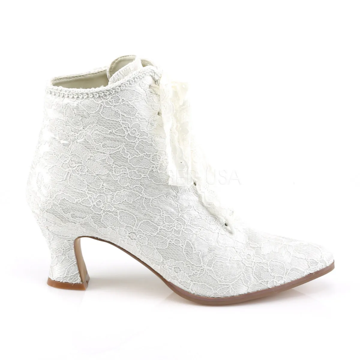 Steel-toed Boots 2 Inch Heel VICTORIAN-30 Ivory