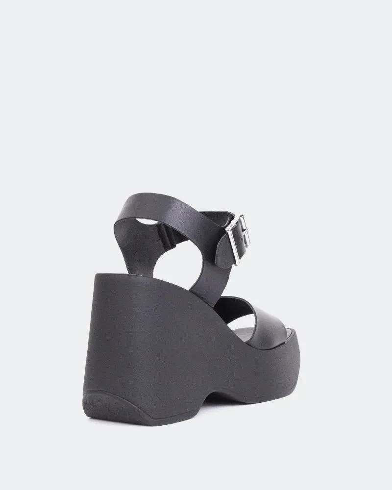 Kendall Black Leather Spiked Sandals