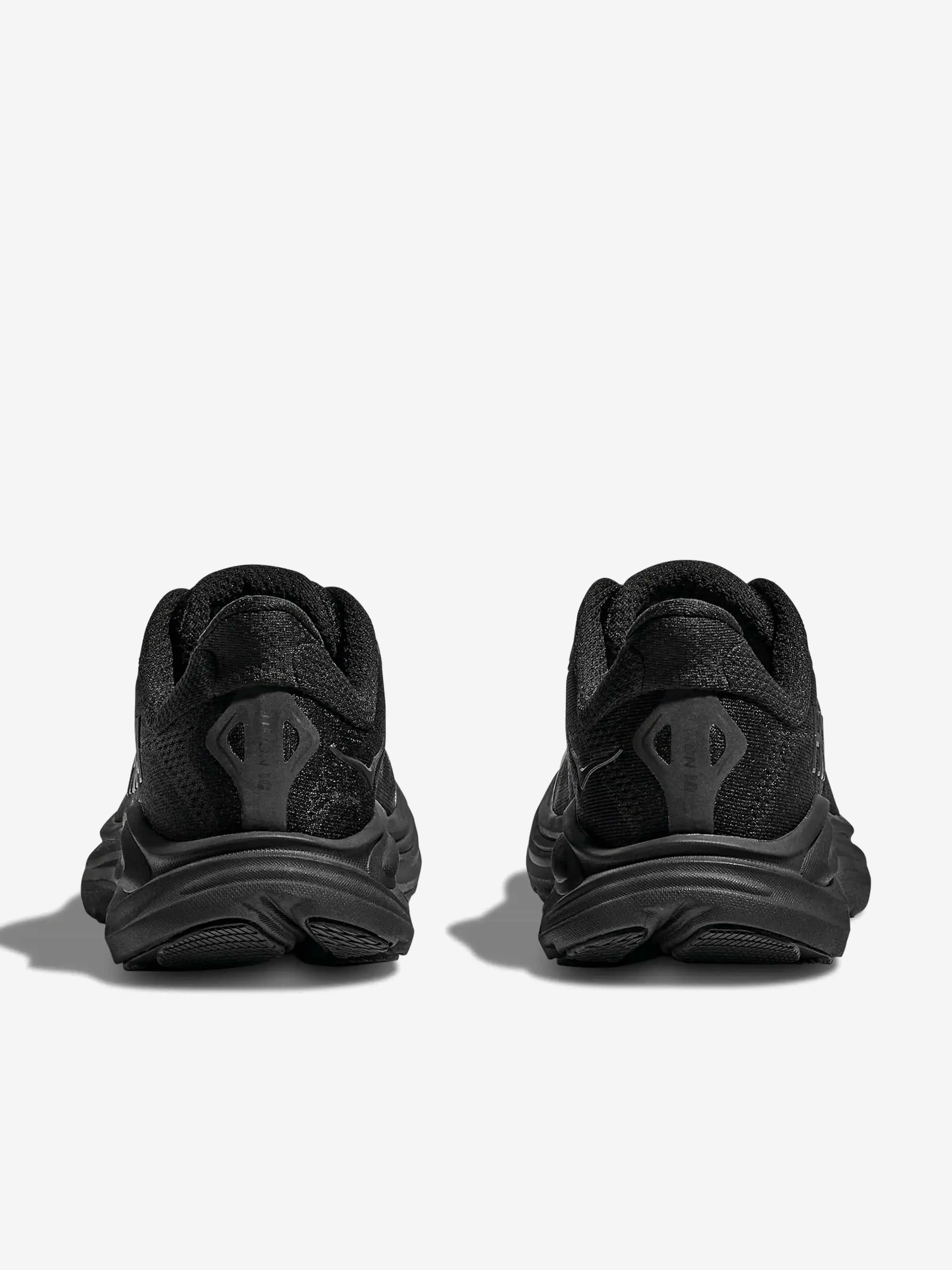 Kids Clifton 10 Trainers in Black Wide Fit Trail Running Shoes