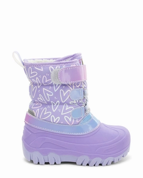 Exotic Western Boots Kids Ascend Faux Fur Cold Weather Boot - Purple