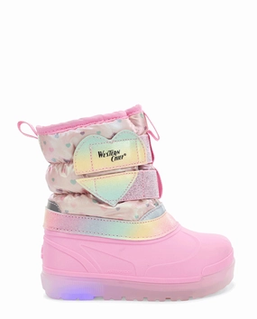 Kids Denali Lighted Faux Fur Cold Weather Boot - Pink Reformation Boots
