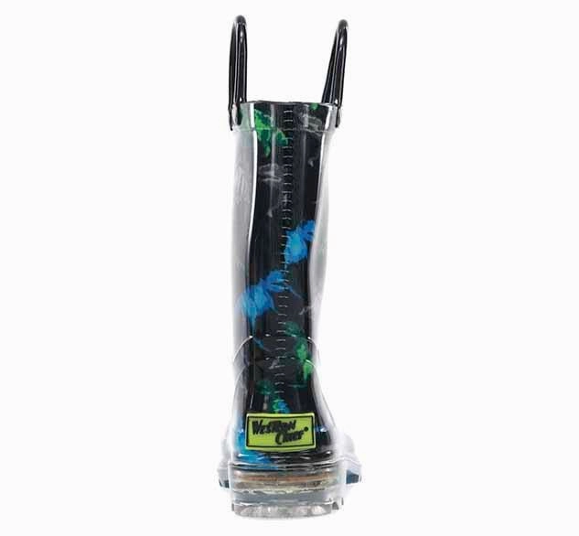 Kids Dinosaur Friends Lighted Rain Boot - Black Crocs Rain Boots