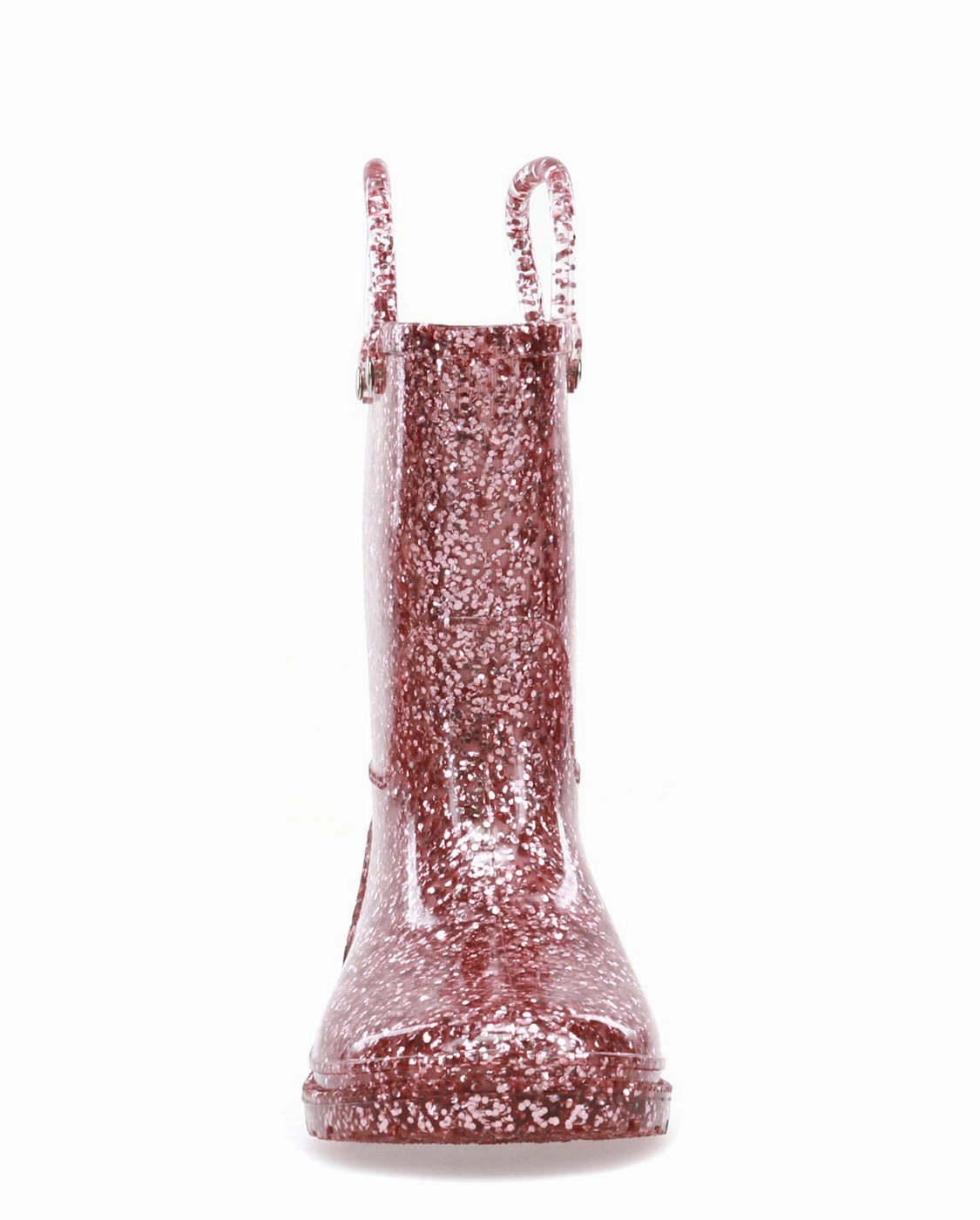 Kids Glitter Rain Boot - Rose Gold Slim Calf Knee High Boots