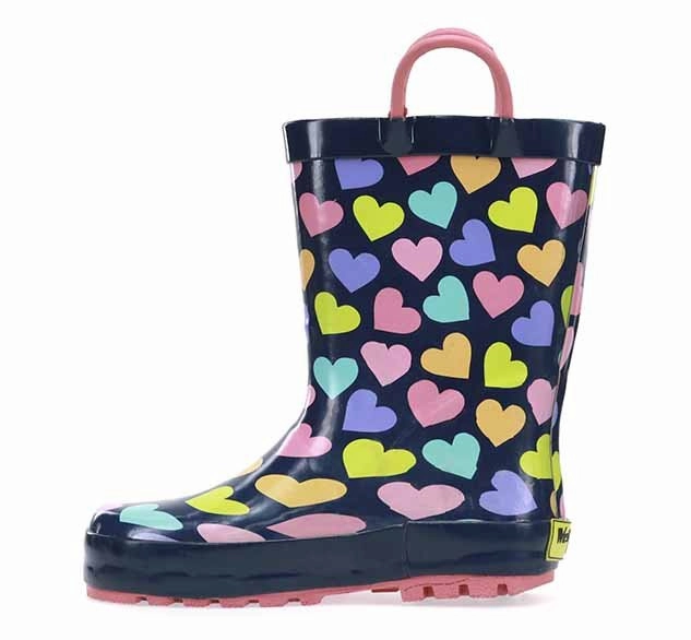 Kids Happy Hearts Rain Boot - Multi Wide Calf Riding Boots