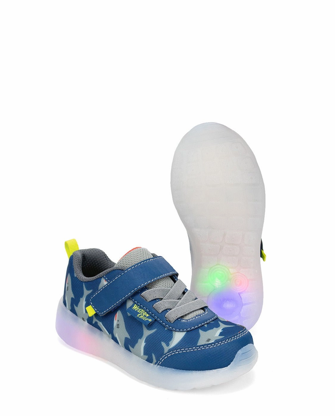 Mia Mia Sneakers Kids Lighted Flash Feet Shark Sneaker - Blue