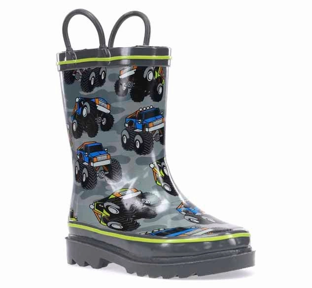 Kids Monster Truck Rain Boot - Charcoal Different Types Of Cowboy Boots