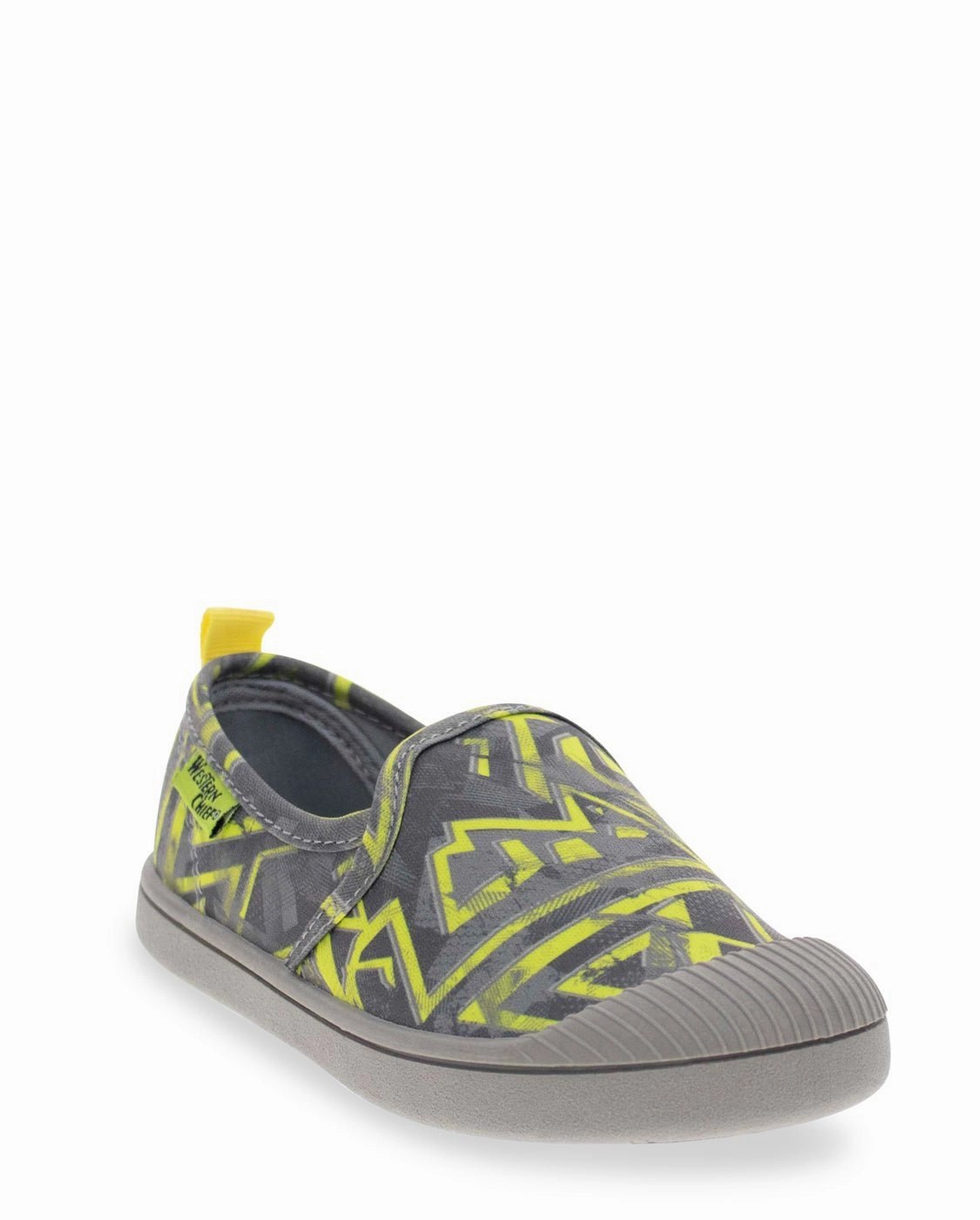 Kids Puddle Lazer Slip On - Gray Checkered Sneakers