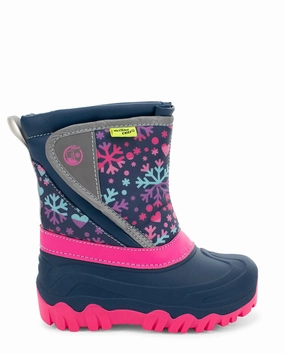 Kids Selah Faux Fur Cold Weather Boot - Navy Brown Chukka Boots