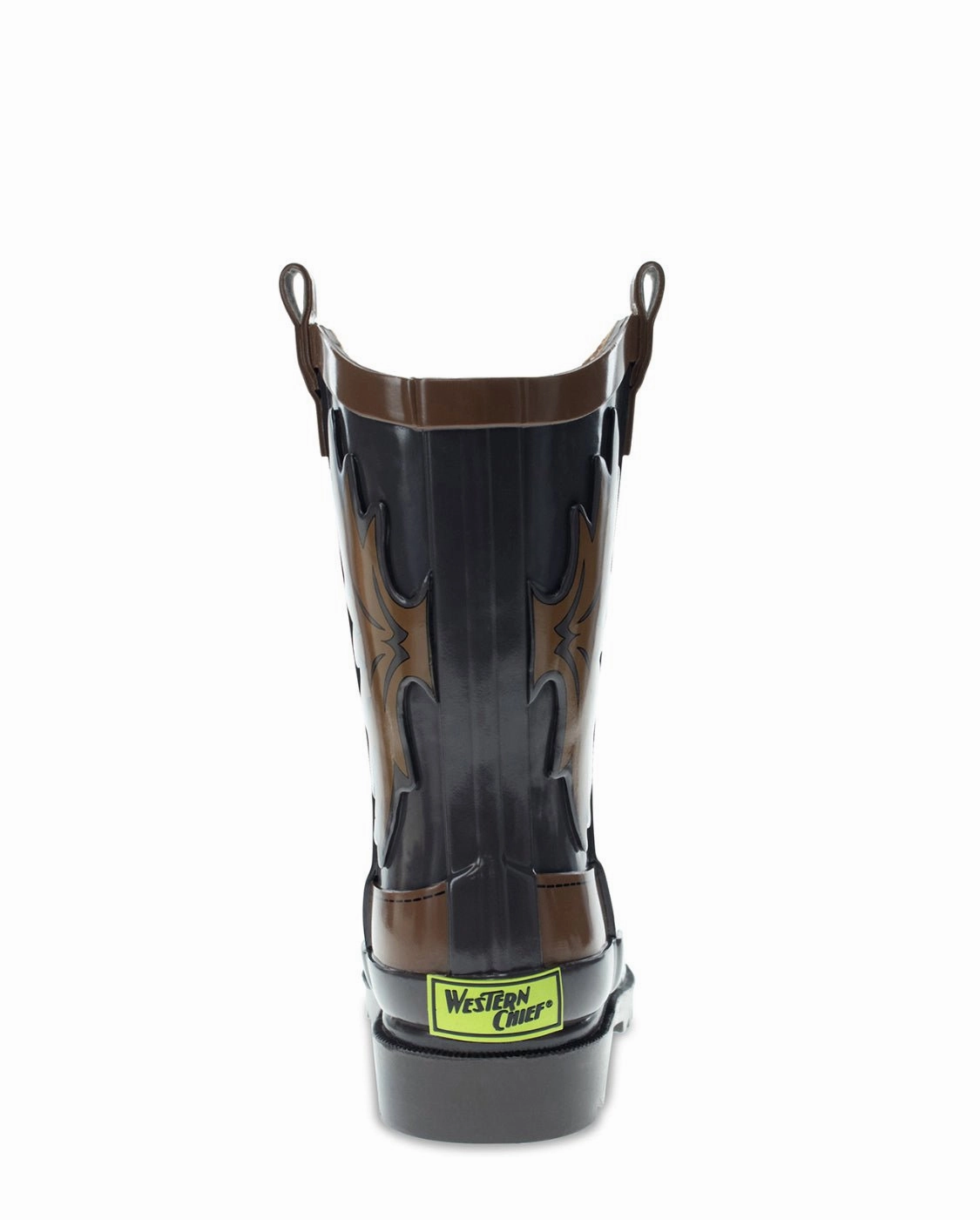 Kids Western Cowboy Rain Boot - Brown Gold Platform Boots