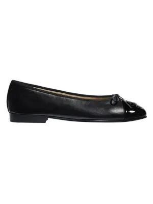 Running Shoes Wide And Flat Feet Lambskin Ballerina Flats Black Chanel