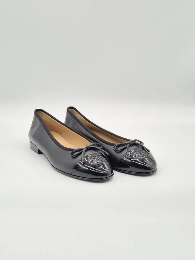 Lambskin Ballerina Flats Black Chanel Flat Hard Sole Shoes
