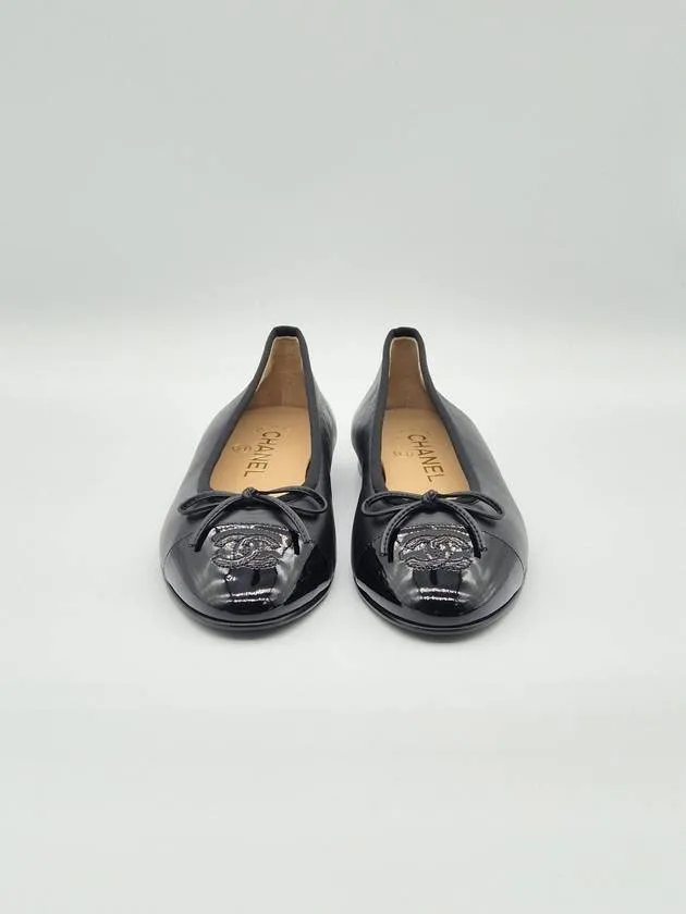 Lambskin Ballerina Flats Black Chanel Closed Toe Flat Shoes