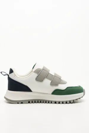 Moon Running Shoes Double Velcro Retro Sneaker White