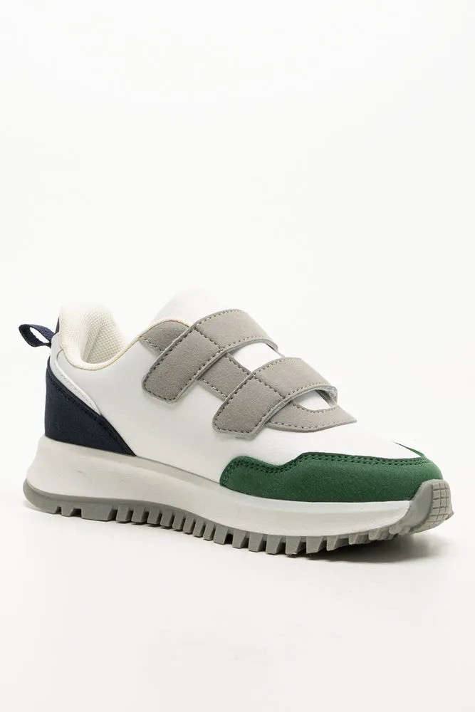 Double Velcro Retro Sneaker White Running Shoes Shop Near Me