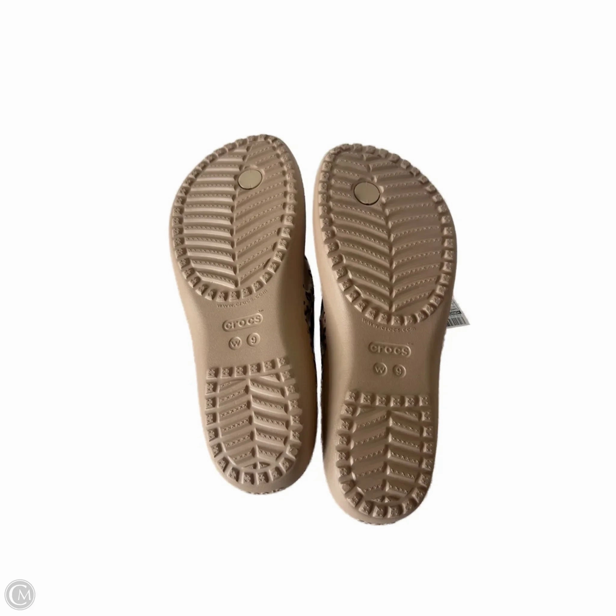 Sandals Flip Flops By Crocs In Animal Print, Size: 9 Rainbow Strap Flip Flops