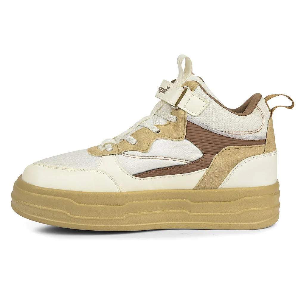 Best Sneakers For Skateboarding Leap7x Beige Sporty Casual Lacing Sneakers For Women STYLO-10 By Liberty