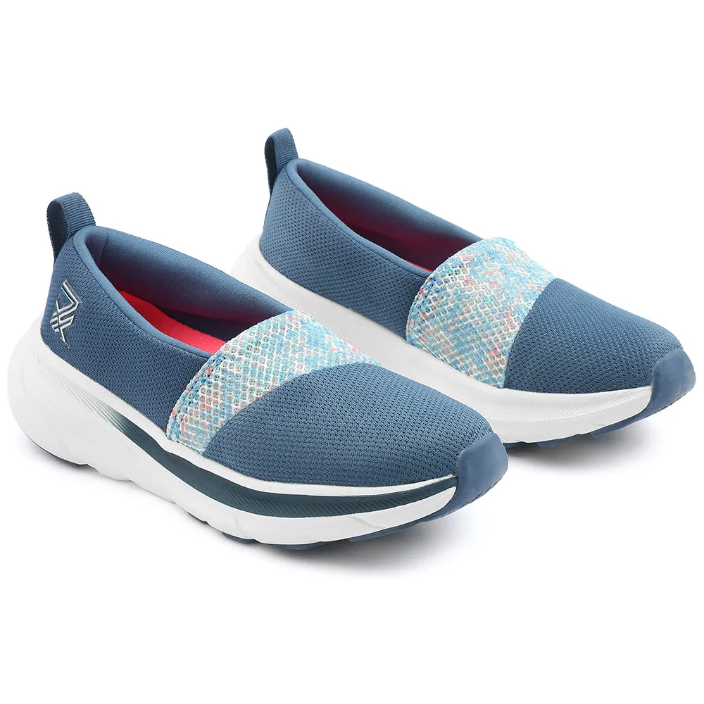 Leap7x Blue Sports Non Lacing Walking Shoes For Women CANBERRA1E By Liberty Nike Mc Trainer Workout Shoes