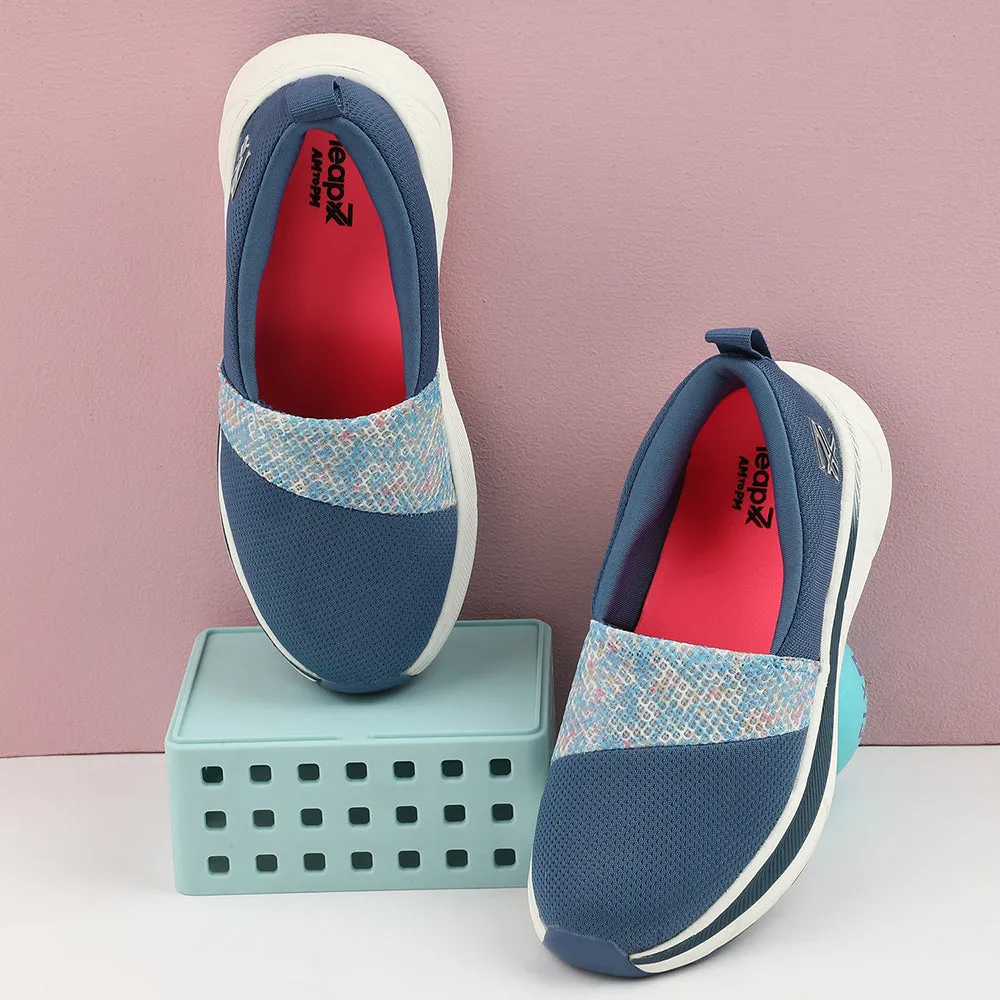 Toe Training Shoes Leap7x Blue Sports Non Lacing Walking Shoes For Women CANBERRA1E By Liberty