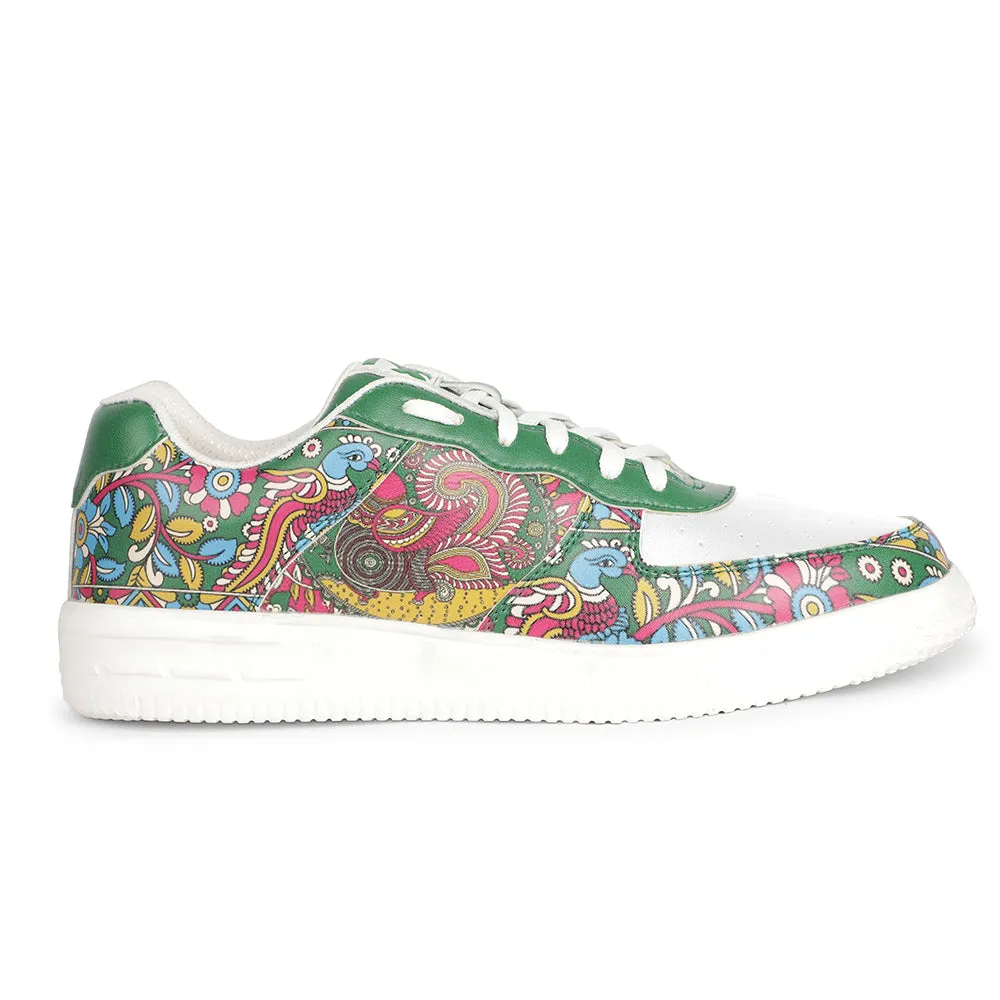 Rick And Morty Sneakers Leap7x Lacing White Kalamkari Printed Casual Sneakers For Women MJH-L06 By Liberty