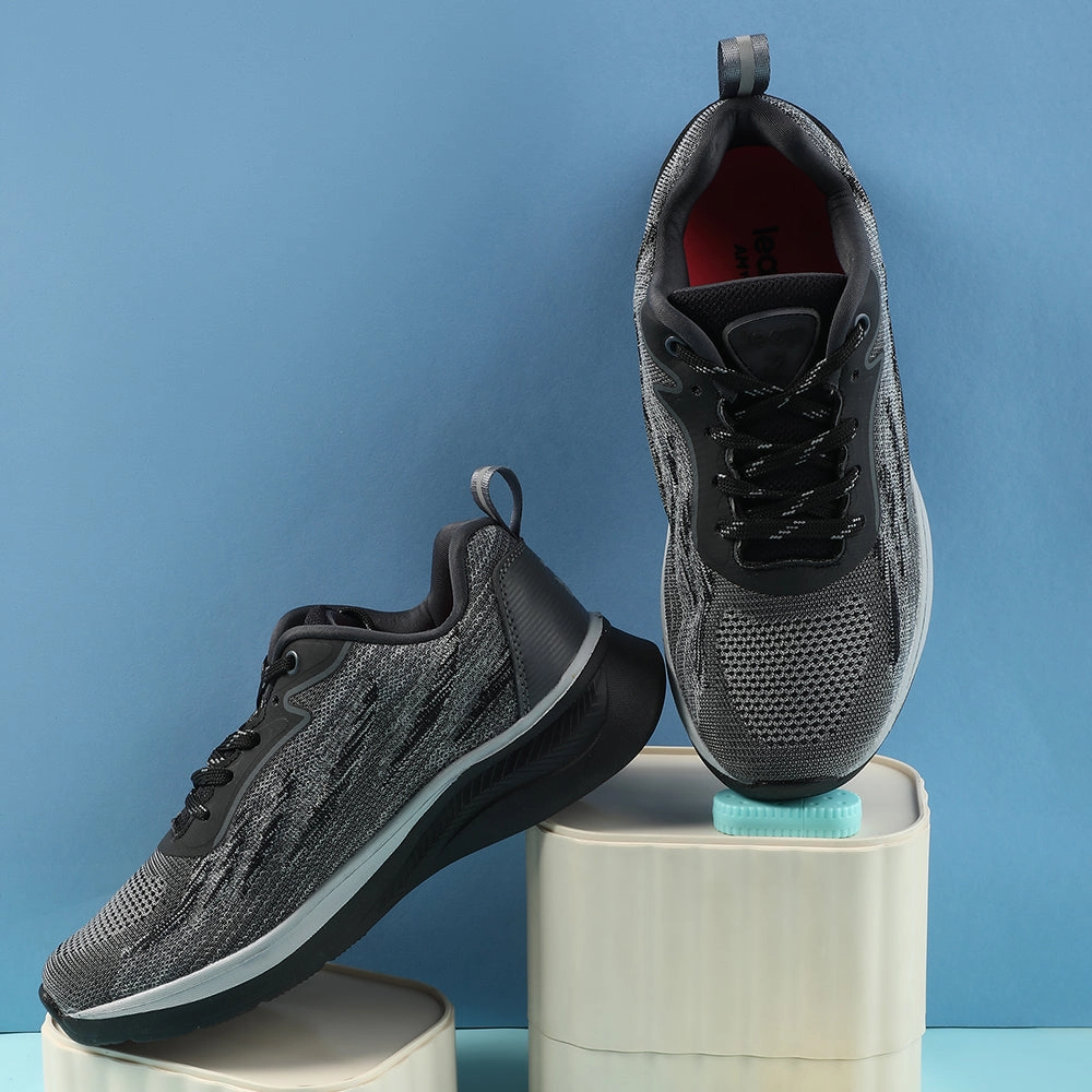 Leap7x Black Sports Lacing Running Shoes For Women MANTIS By Liberty Barefoot Cross Training Shoes