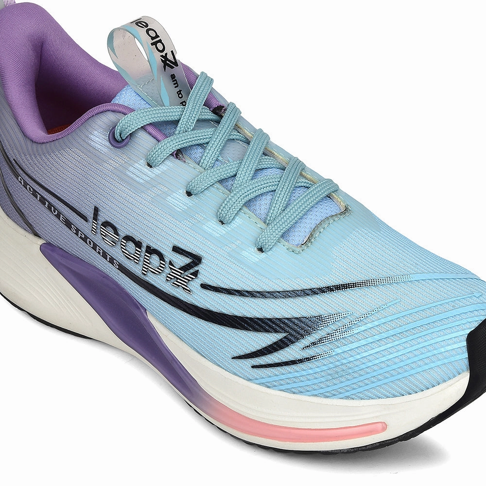 Leap7x Blue Sports Lacing Running Shoes For Women LIBYA-1 By Liberty Training Shoes High Top