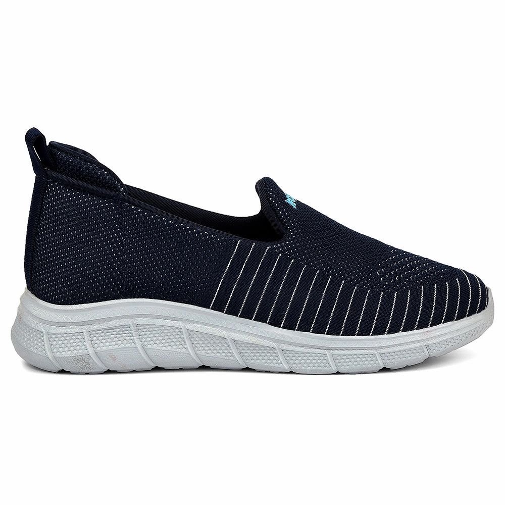 Training Shoes Wiki Leap7x Navy Blue Sports Non Lacing Walking Shoes For Women GHD-8 By Liberty