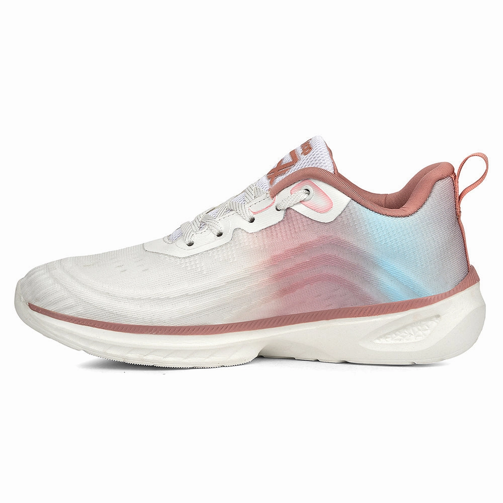 Leap7x Peach Sports Lacing Running Shoes For Women RWL-58 By Liberty Nano Unknwn Training Shoes