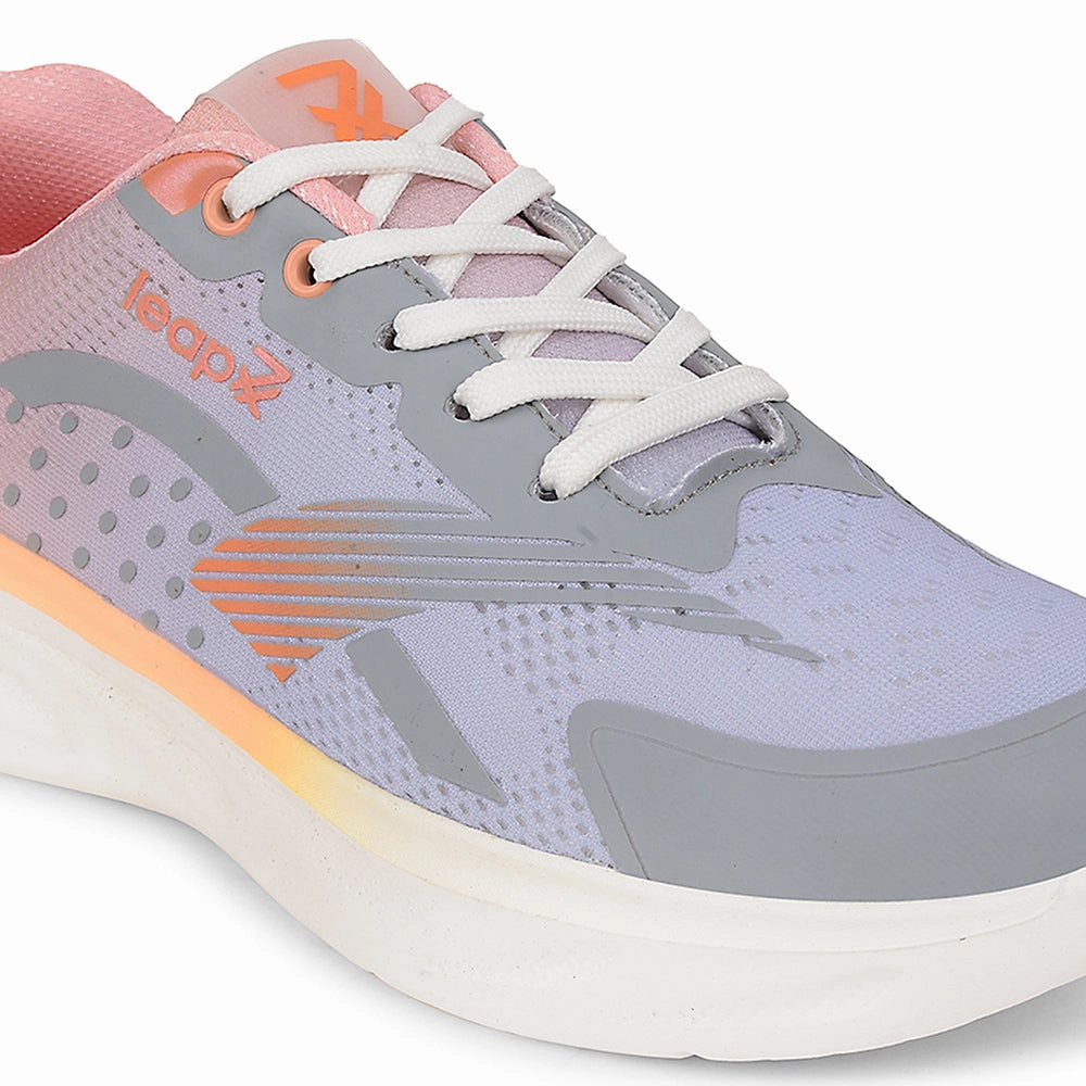 Leap7x Purple Sports Lacing Running Shoes For Women MITALI-1 By Liberty Cushioned Cross Training Shoes