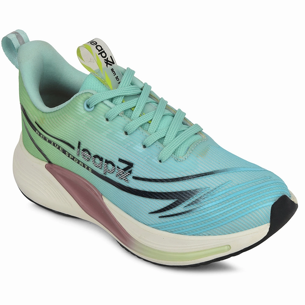 Ladies Trainer Shoes Leap7x Sea Green Sports Lacing Running Shoes For Women LIBYA-1 By Liberty