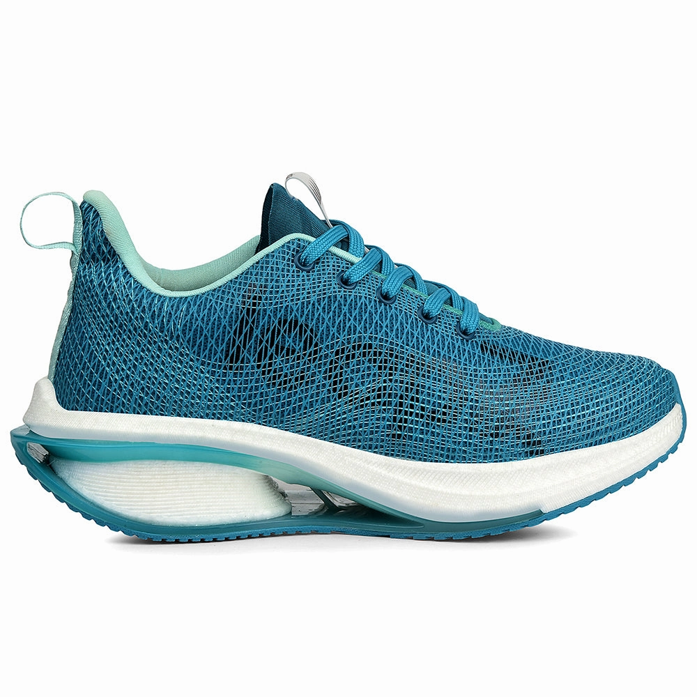 Flyknit Trainer Shoes Leap7x Teal Blue Sports Lacing Running Shoes For Women ARMENIA-3 By Liberty