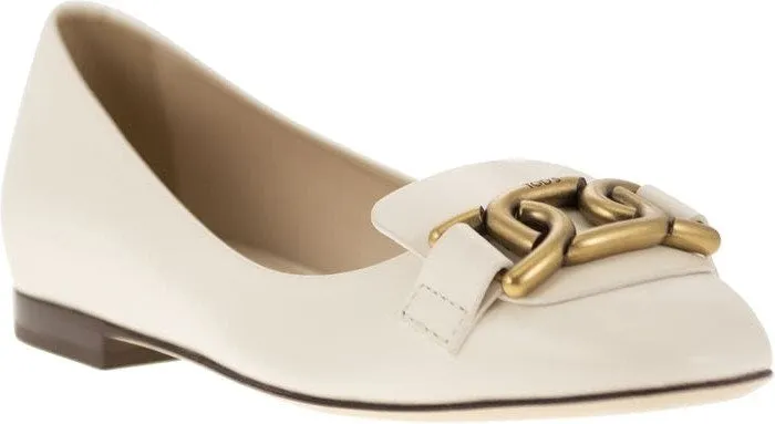 Flat Cross Country Shoes LEATHER BALLERINA WITH ACCESSORY