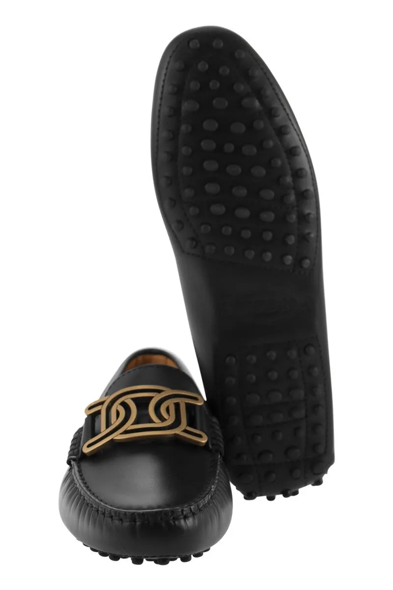 Cognac Penny Loafers LEATHER CHAIN LINK DETAIL LOAFERS